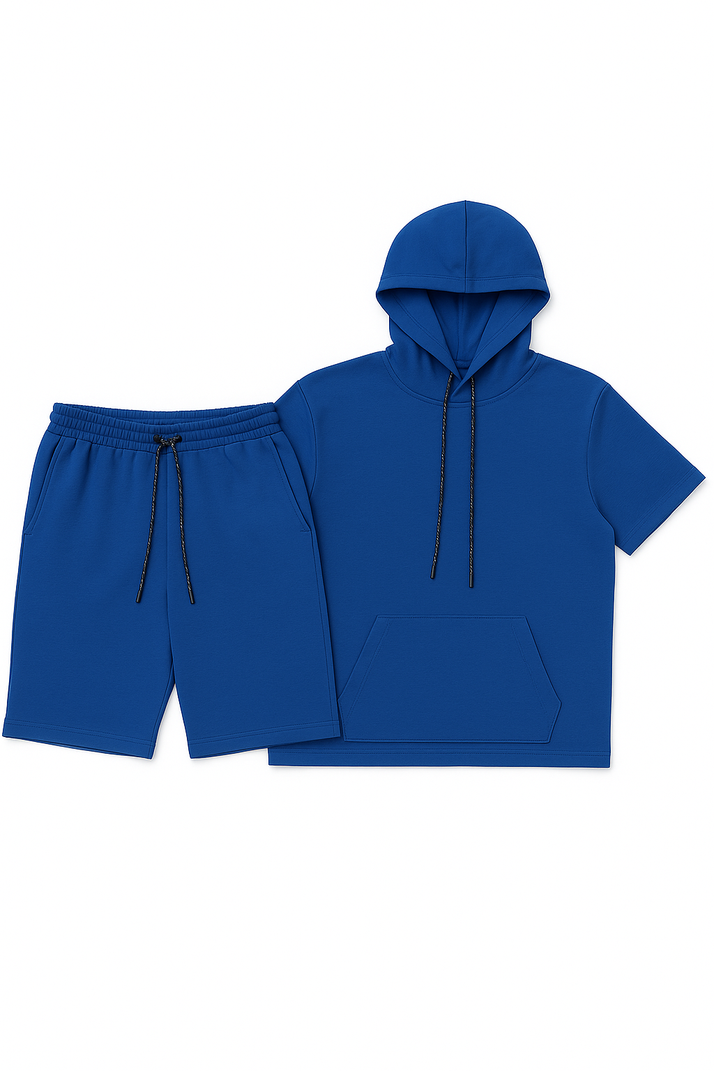 VARQORA men's blue hoodie and shorts matching set
