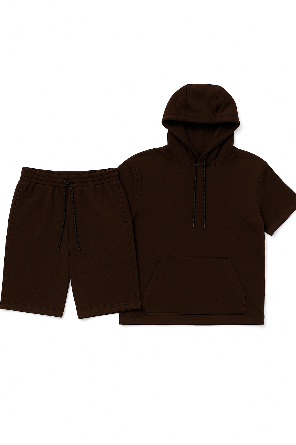 VARQORA men's brown hoodie and shorts matching set