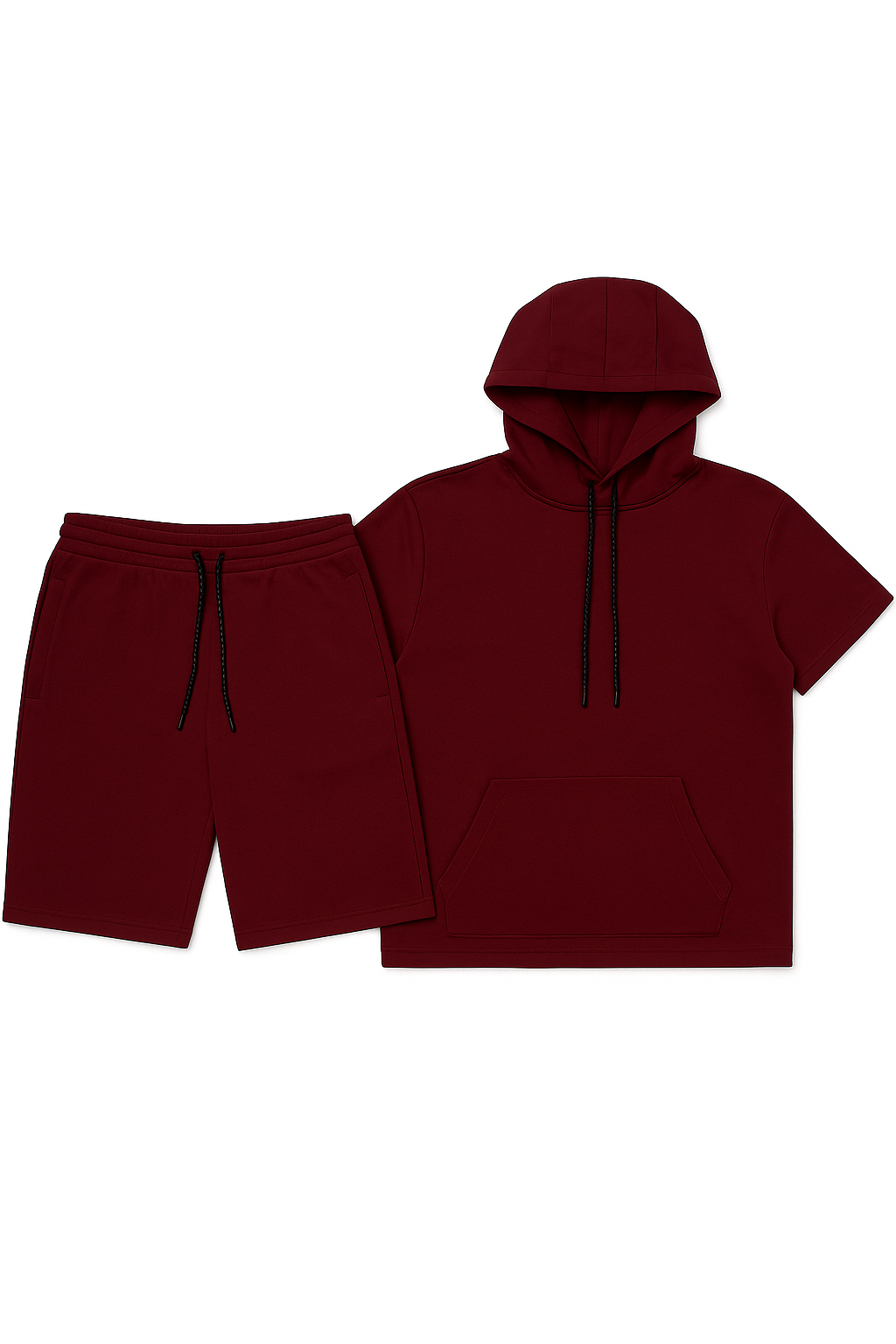 VARQORA men's red hoodie and shorts matching set